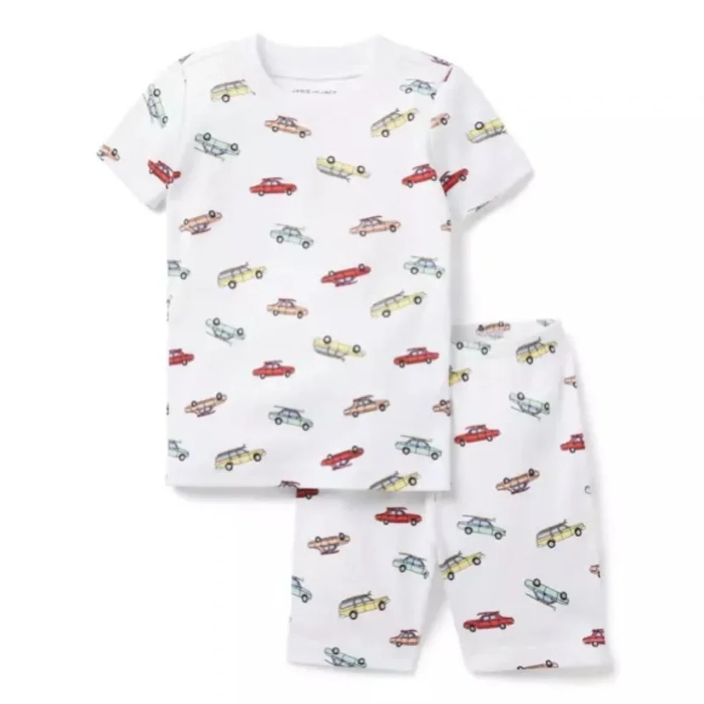 JANIE and JACK GOOD NIGHT SHORT PAJAMAS IN SURF CARS